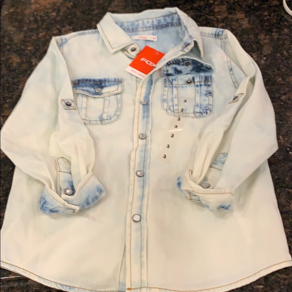 Distressed demin toddler shirt